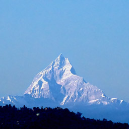 A last view of Machapuchare from the hotel balcony.                  20211117